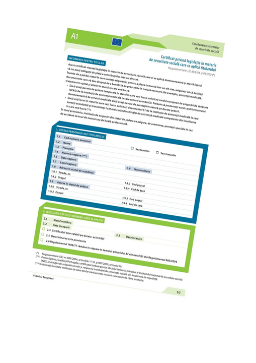 Românii care muncesc în afara ţării şi/sau sunt detaşaţi de companiile din România trebuie să obţină formularul A1. Din fericire cu acest lucru te pot ajuta eu.